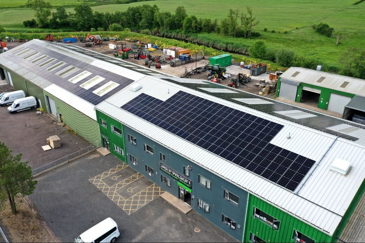 SOLARFIELD commercial solar installation — Parts Warehouse, Dumfries